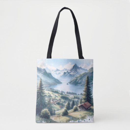 1e Huwelijksviering reizen Zwitserland Alpen Tote Bag (Voorkant)