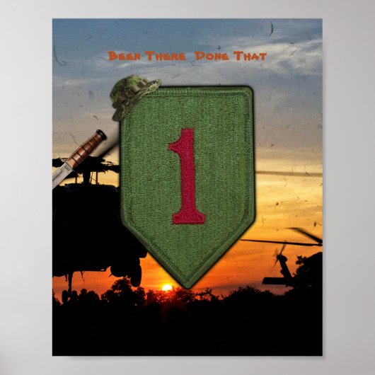 1e ID Infanterie groot rood 1 Vietnam oorlogspatro Poster (Voorkant)