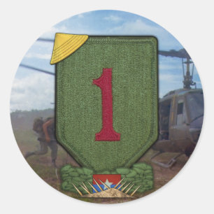 1e INF DIV infanteriedivisie vietnam war patch Ronde Sticker