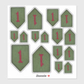 1e INF Infanteriedivisie Big Red 1 Contour Sticker (Vel)