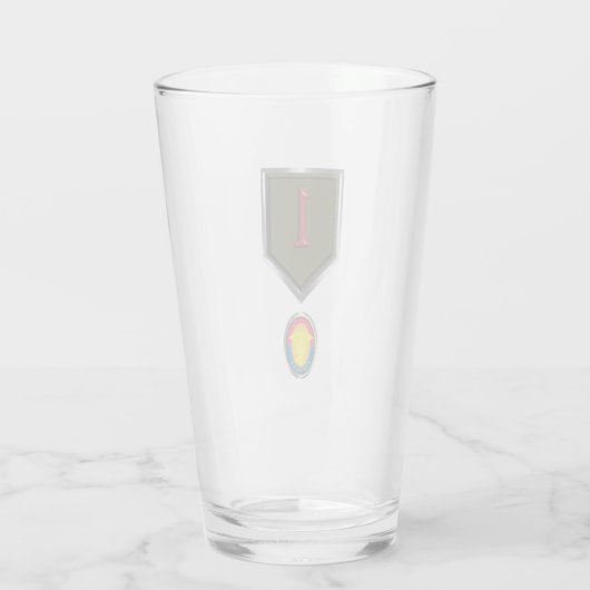 1e Infanterie Div "Big Red One" Patch Insignia Glas (Achterkant)