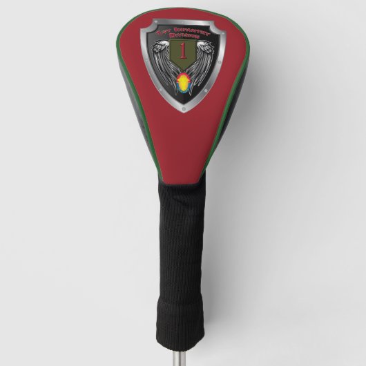 1e Infanterie Divisie “Big Red One” Schild Golfheadcover (Voorkant)