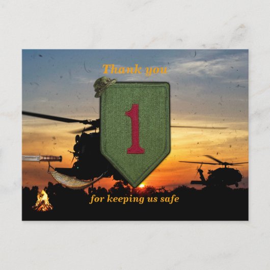 1e infanterie grote rode 1 veteranenveteranen briefkaart (Voorkant)