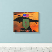 1e infanterie grote rode 1 veteranenveteranen canvas afdruk (Insitu (Houten vloer))