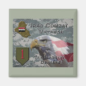 1e infanteriediv Irak Combat Veteran Magneet (Voorkant)