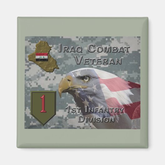 1e infanteriediv Irak Combat Veteran Magneet (Voorkant)