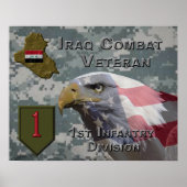 1e infanteriediv Irak Combat Veteran Poster (Voorkant)