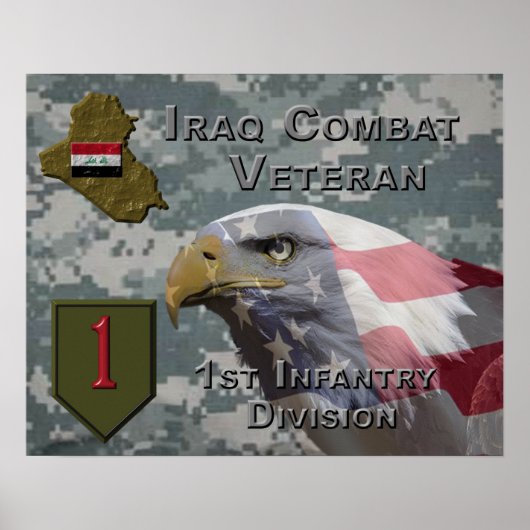 1e infanteriediv Irak Combat Veteran Poster (Voorkant)