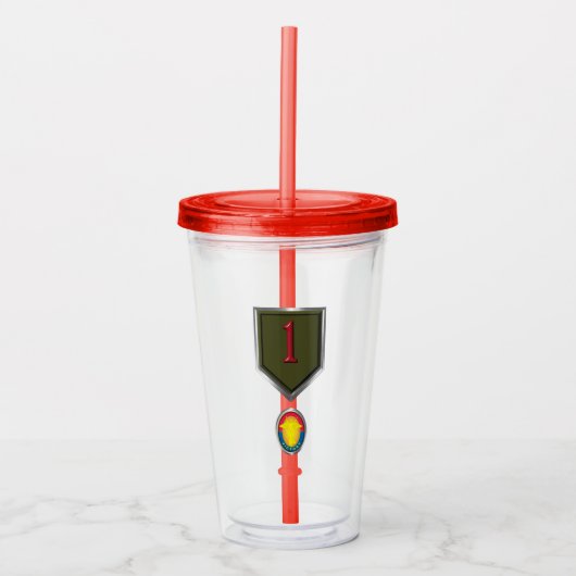 1e Infanteriedivisie Acryl Drinkbeker (Voorkant)