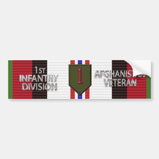1e Infanteriedivisie Afghaanse veteraan Bumpersticker (Voorkant)