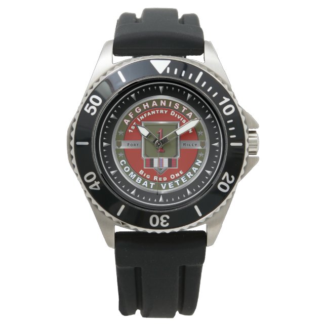 1e Infanteriedivisie Afghanistan Veteraan Horloge (Voorkant)