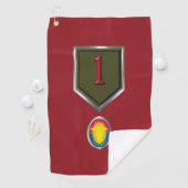 1e Infanteriedivisie “Big Red One” Aangepaste Patc Golfhanddoek (Insitu)
