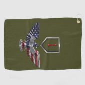 1e infanteriedivisie "Big Red One"-adelaar Golfhanddoek (Horizontaal)