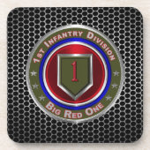 1e infanteriedivisie "Big Red One" Bier Onderzetter (Voorkant)