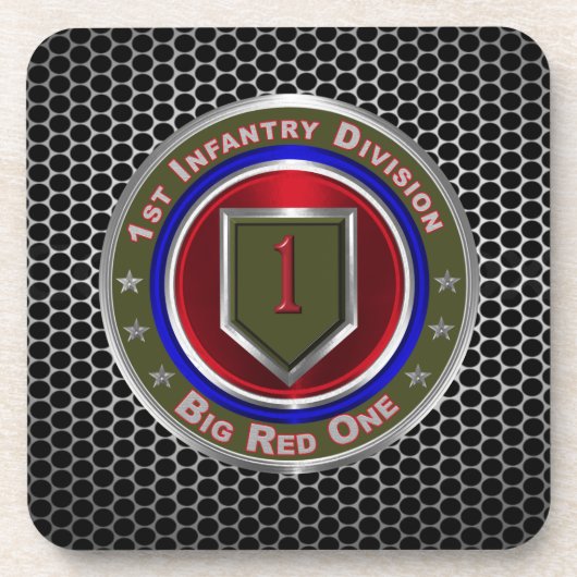 1e infanteriedivisie "Big Red One" Bier Onderzetter (Voorkant)