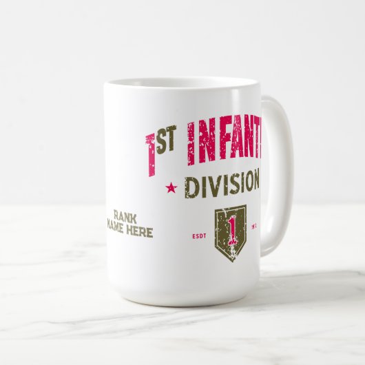 1e Infanteriedivisie "Big Red One" Custom Koffiemok (Voorkant rechts)
