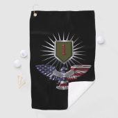 1e Infanteriedivisie “Big Red One” Douane Eagle Golfhanddoek (Insitu)
