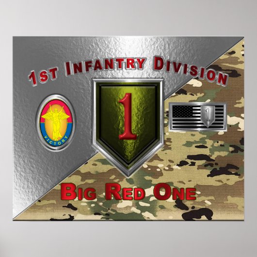 1e infanteriedivisie "Big Red One" Poster (Voorkant)