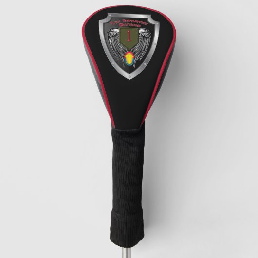 1e Infanteriedivisie “Big Red One” Schild Golfheadcover (Voorkant)