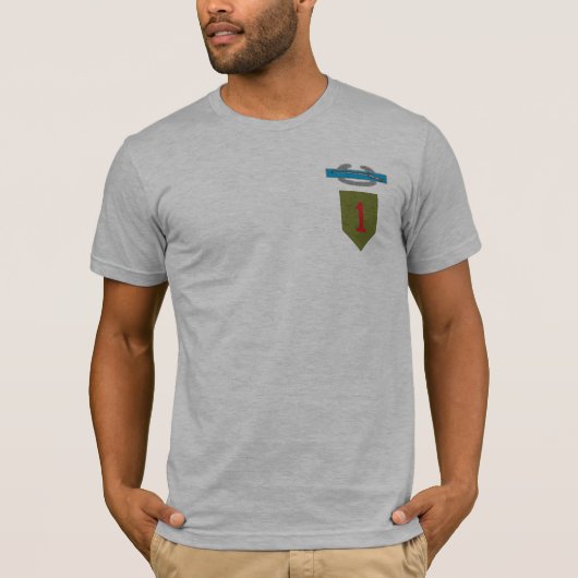 1e Infanteriedivisie Combat Infanteriebadge T-shir T-shirt (Voorkant)