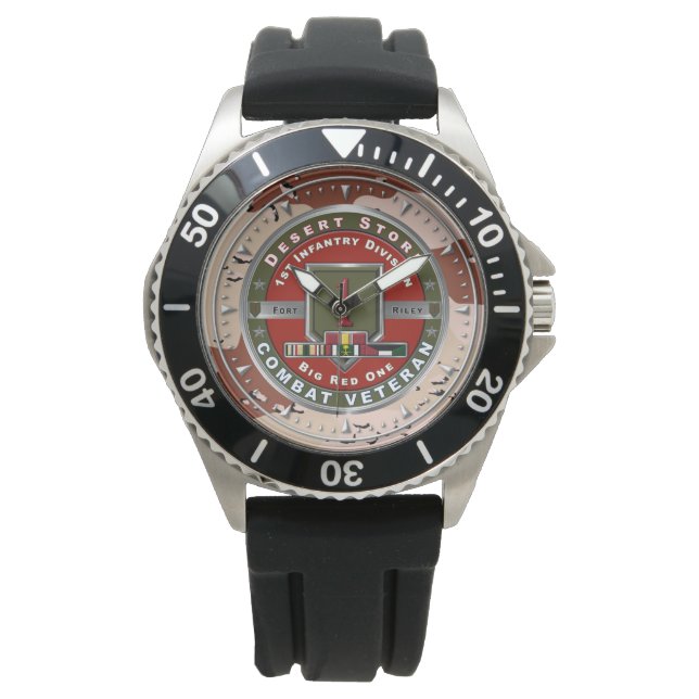 1e Infanteriedivisie Desert Storm Veteraan Horloge (Voorkant)