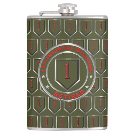 1e Infanteriedivisie Gepensioneerd Heupfles (Voorkant)
