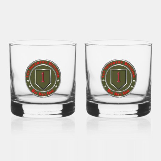 1e Infanteriedivisie ging met pensioen Whisky Glas (Voorkant)