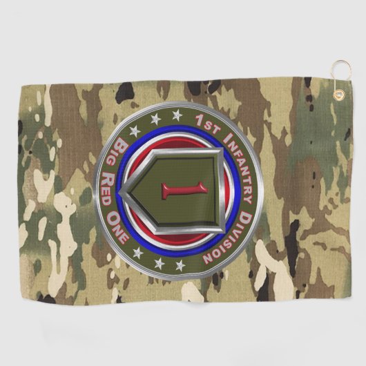 1e infanteriedivisie golfhanddoek (Horizontaal)