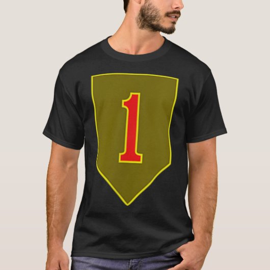 1e Infanteriedivisie Leger Militaire Veteraan Patc T-shirt (Voorkant)