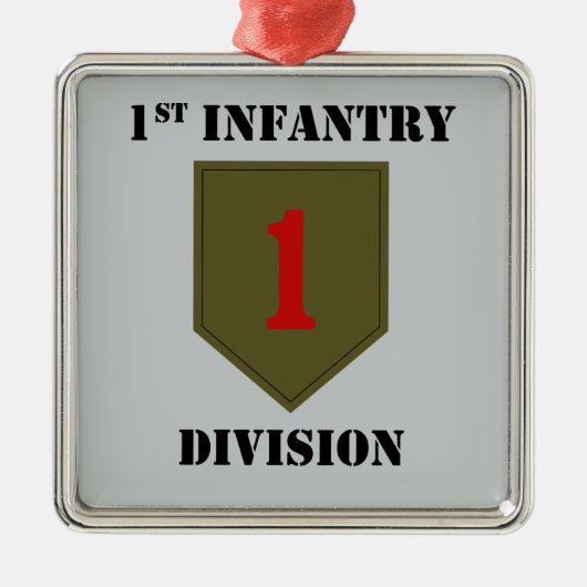 1e infanteriedivisie met tekst metalen ornament (Voorkant)