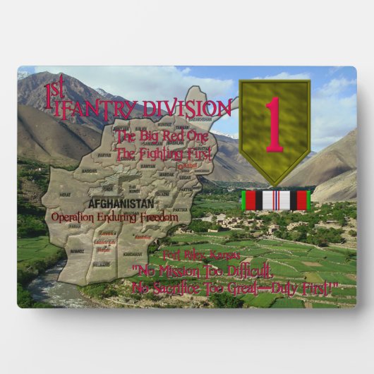 1e infanteriedivisie OEF Veteraanplaque Fotoplaat (voorkant)