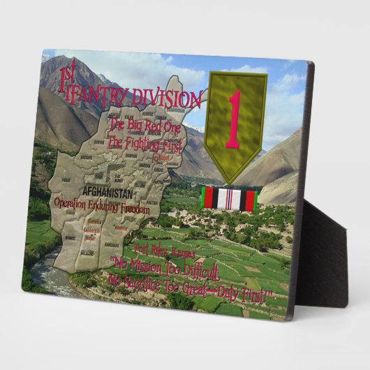 1e infanteriedivisie OEF Veteraanplaque Fotoplaat (Zijkant)