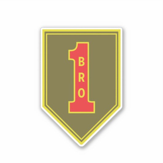 1e Infanteriedivisie Patch Big Red One Sticker (Voorkant)