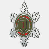 1e infanteriedivisie tin sneeuwvlok ornament (Rechts)
