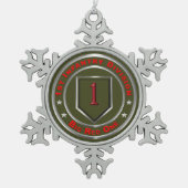 1e infanteriedivisie tin sneeuwvlok ornament (Voorkant)