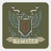 1e Infanteriedivisie Vierkante Sticker (Voorkant)