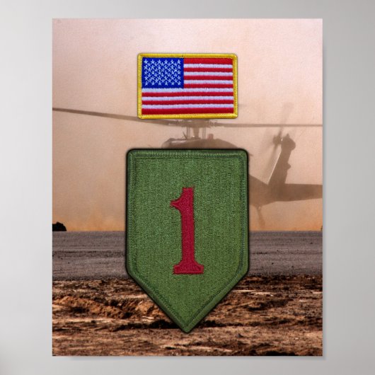 1e Infanteriedivisie Vietnam oorlogspatroon Poster (Voorkant)