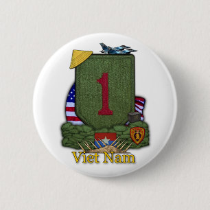 1e infanteriedivisie Vietnam Oorlogsveteranen Butt Ronde Button 5,7 Cm