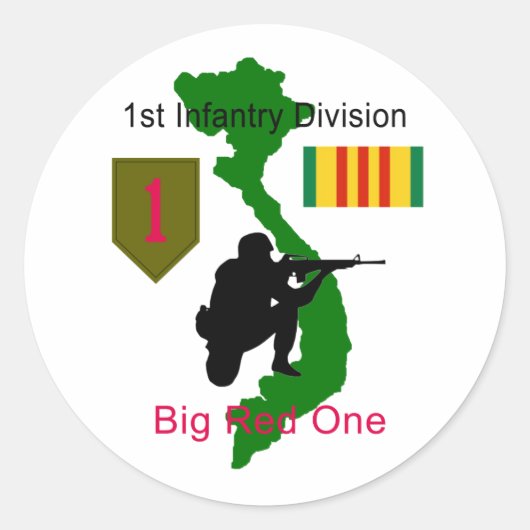1e Infanteriedivisie Vietnam VET Stickers (Voorkant)