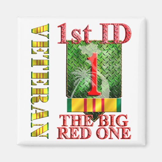 1e Infanteriedivisie Vietnam Veteraan Magneet (Voorkant)
