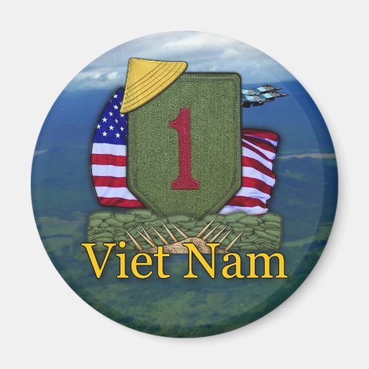 1e infanteriedivisie Vietnam veteranen patch Magne Magneet (Voorkant)
