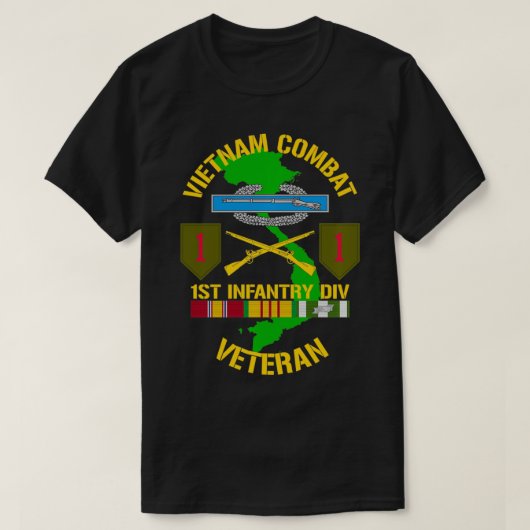 1e infanteriedivisie Vietnam Veteranengevechtsstri T-shirt (Design voorkant)