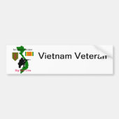 1e Infanteriedivisie Vietnam Veteranenstrook Bumpersticker (Voorkant)