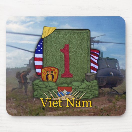 1e infanteriedivisie Vietnam vets Mousepad Muismat (Voorkant)
