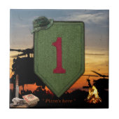 1e infanteriefort riley grote rode veteranen tegeltje (Voorkant)