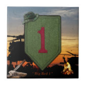 1e infanteriefort riley grote rode veteranen tegeltje (Voorkant)