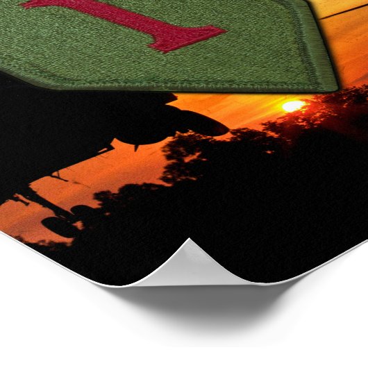 1e Infanteriegroot rood 1 Vietnam oorlogspatroon Poster (Hoek)