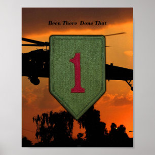 1e Infanteriegroot rood 1 Vietnam oorlogspatroon Poster