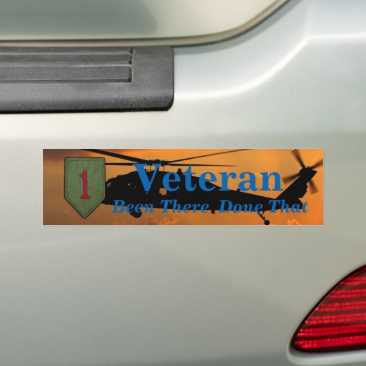 1e Infanteriegrote rode 1 LRRPS veterans Veters pa Bumpersticker (Op auto)