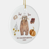 1e jaar als grootouders geen foto boho minimalist keramisch ornament (Rechts)